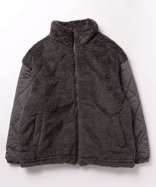 ジャケット ブルゾン 「BEL」ビッグシルエット ファーフリース＋袖 