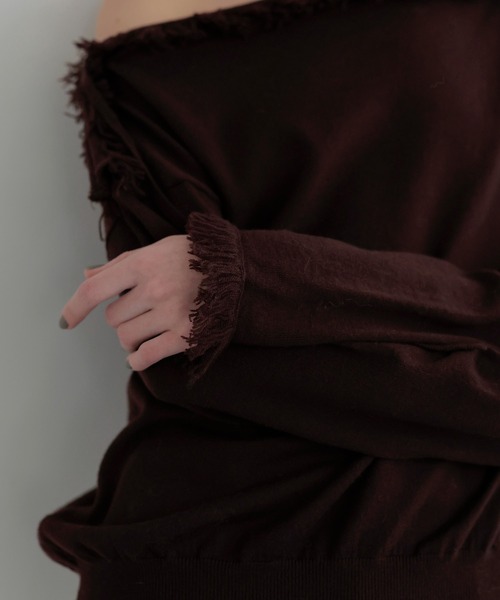 ニット セーター cash feel wool fringe pullover(CASHFEELウールフリンジプルオーバー) レディース DRESSLAVE ニット セーター cash feel wool fringe pullover