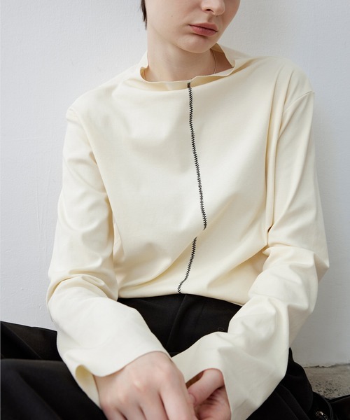 tシャツ 「tageechita」カットオフボートネックカットソー レディース tageechita tシャツ 「tageechita」カットオフボードネック