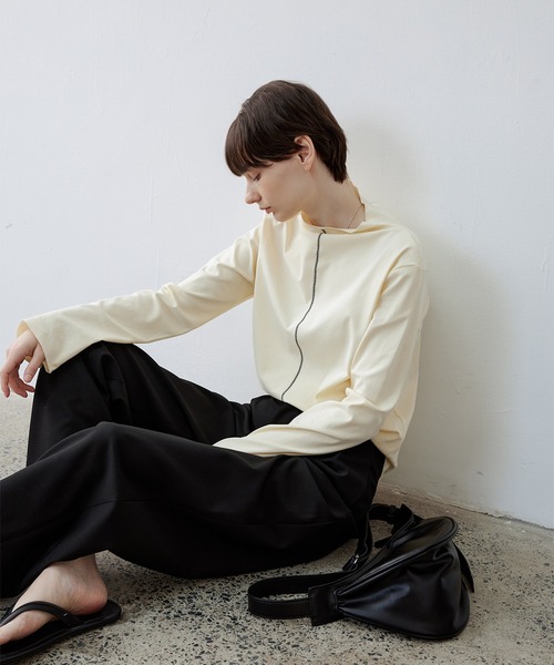 tシャツ 「tageechita」カットオフボートネックカットソー レディース tageechita tシャツ 「tageechita」カットオフボードネック