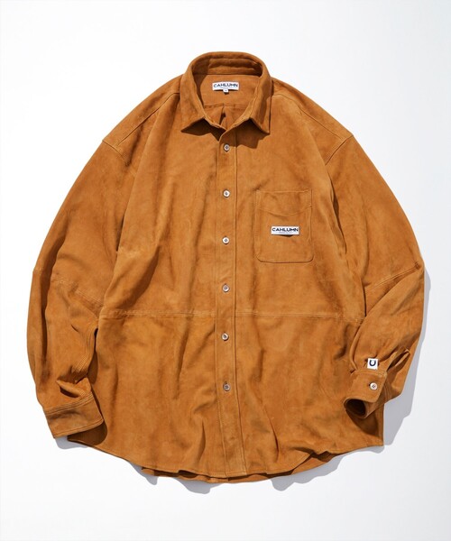【CAHLUMN】ラムナッパ ゴートスエード レザー シャツ CAHLUMN シャツ CAHLUMN/カウラム LAMB NAPPA /GOAT SUEDE