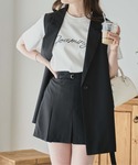 スカート WEGO/リネンライクプリーツミニスカパンの詳細画像2