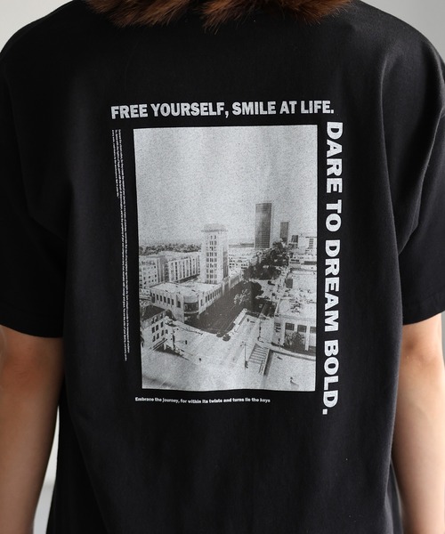 Riberry tシャツ Tシャツ BRISKバックフォトプリントTシャツ  