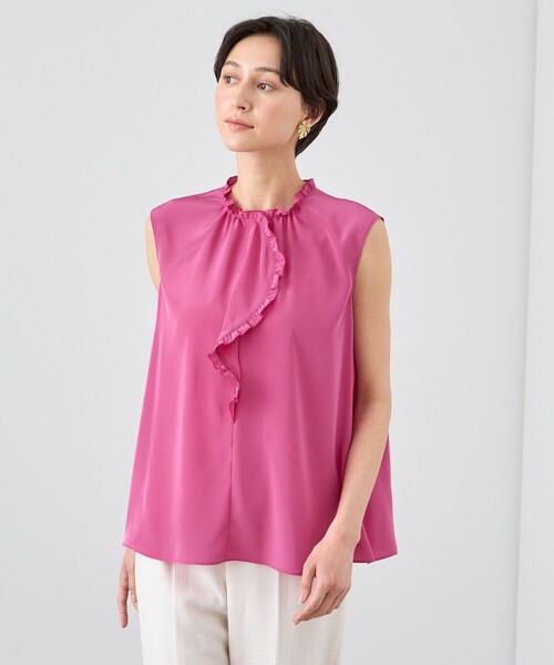 美品】 ANAYI レースラッフル ブラウス ピンク シャツ 現行品