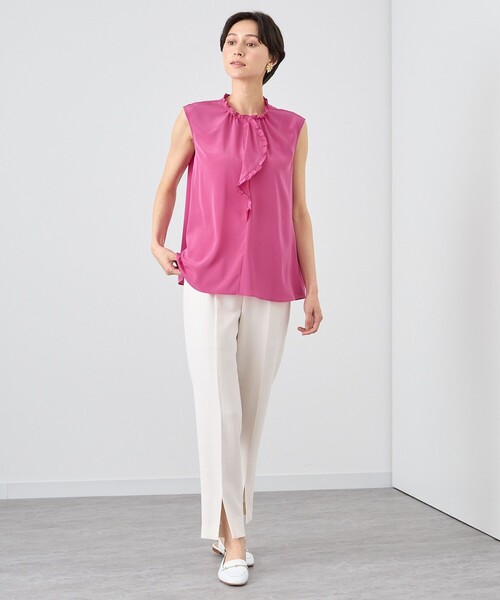 美品】 ANAYI レースラッフル ブラウス ピンク シャツ 現行品