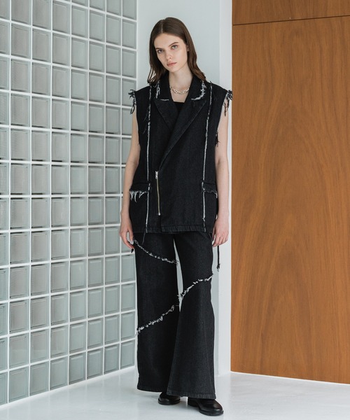 selle glant ジーンズ FRINGE DENIM WIDE PANTS/フリンジデニム