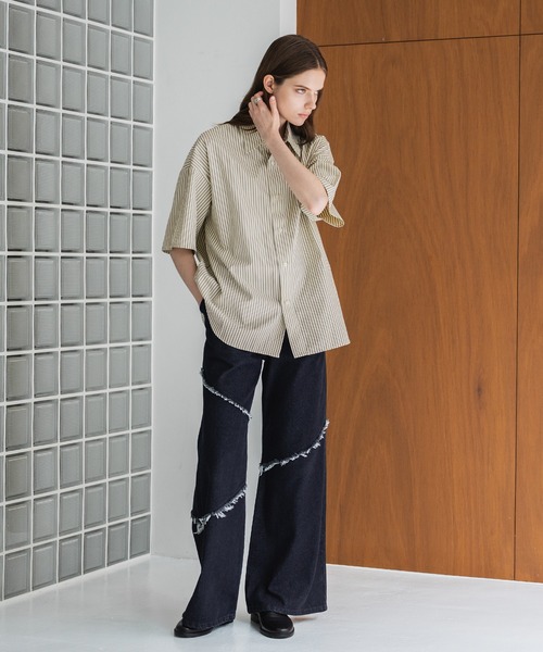 selle glant ジーンズ FRINGE DENIM WIDE PANTS/フリンジデニム