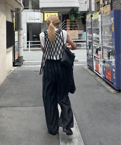 feepur ベスト ジレ マクラメフリンジビスチェ レディース