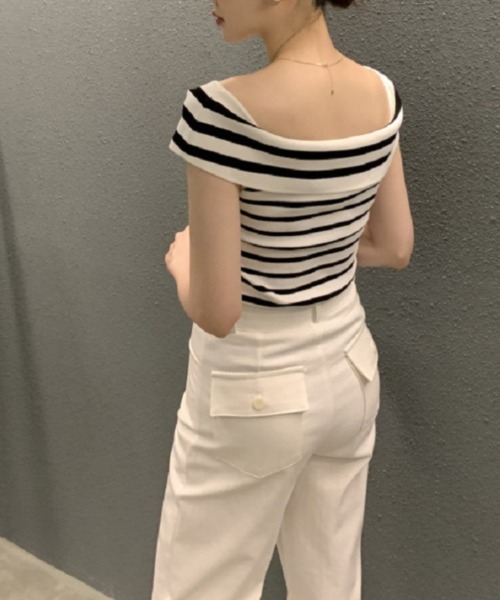 カットソー(半袖+袖なし) Ponte Off-Shoulder Top tシャツ オフショルダー ノースリーブトップス レディース : ZOZOTOWN