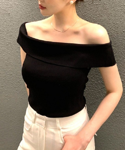 カットソー(半袖+袖なし) Ponte Off-Shoulder Top tシャツ オフショルダー ノースリーブトップス レディース : ZOZOTOWN