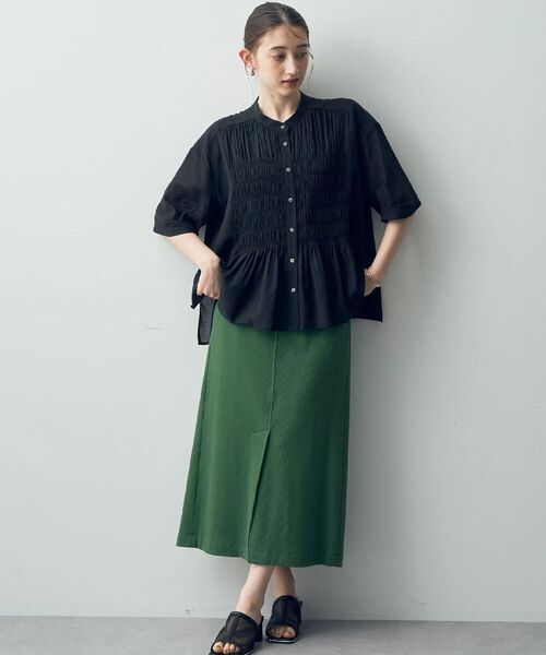 Editt by YECCA VECCA ブラウス シャツ シャーリングシャツ