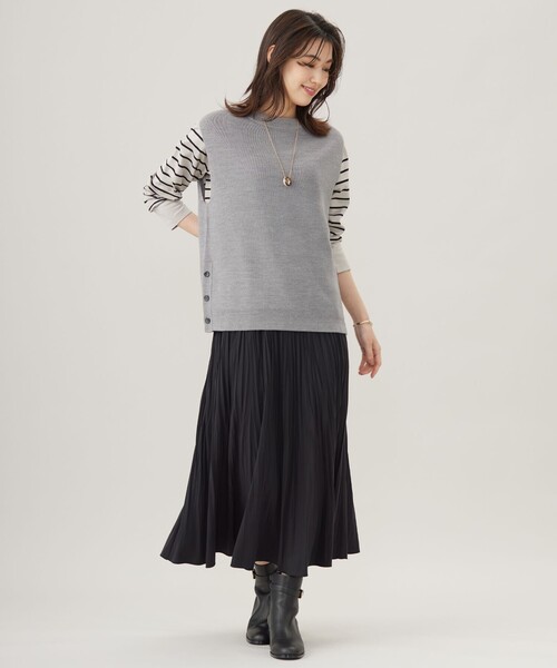 ベスト ジレ 「洗える」DRALON MERINO ニット レディース