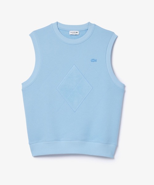 LACOSTE ベスト ジレ オーバーサイズ アーガイル柄パッチ