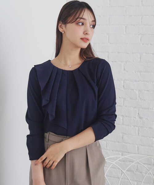 index（インデックス） tシャツ ストレッチポンチアシメフリルトップス