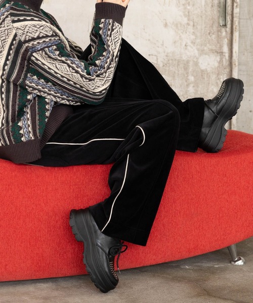 niko and…（ニコアンド） パンツ ラビットタッチベロアパンツ