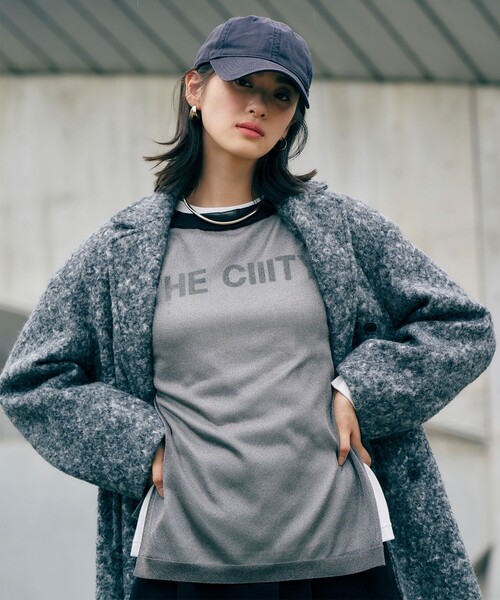 ニット セーター ラメレイヤードニット レディース CITY TOKYO ニット セーター ネックレイヤードラメニット