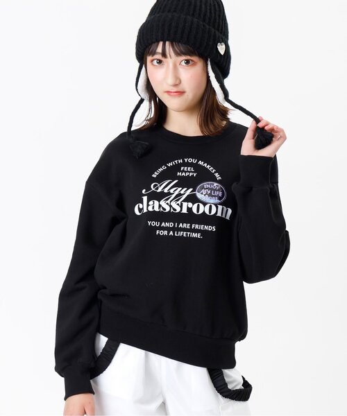 algy トレーナー フレーク入りパッチトレーナー キッズ 子供服