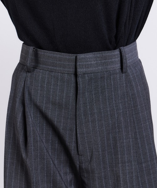 Sov. パンツ ウールストライプタックパンツ レディース : ZOZOTOWN