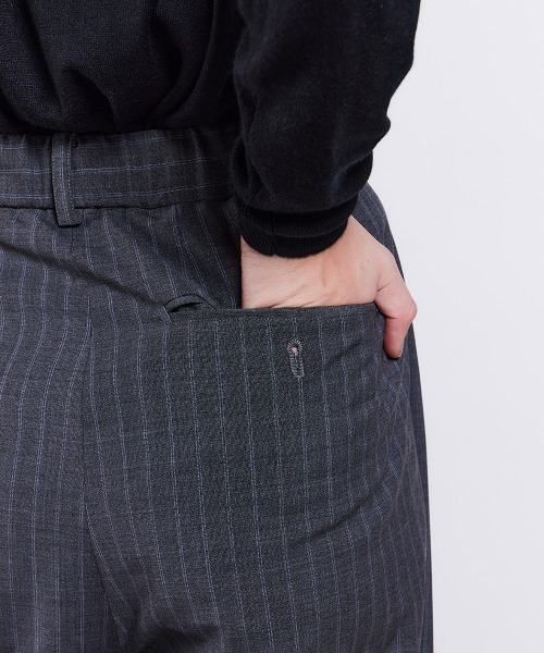 【新品未使用】Sov.ソリビアシャドーストライプパンツ 36 Sov. / ストライプワイドパンツ BOTTOMS Night STORE | ダブル