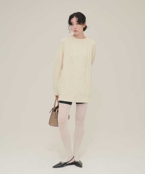 ニット セーター 「eL」5G Big Cable Pullover/143952 レディース