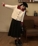 カーディガン ハートボタン配色カーディガン レ...の詳細画像4