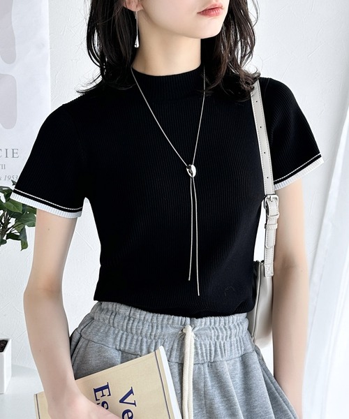 Ronherman ベアリブフレンチスリーブトップ ブラック XS RonHerman