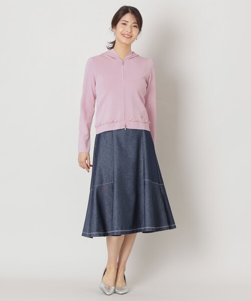 TO BE CHIC（トゥー ビー シック） パーカー レーヨンナイロン フリル