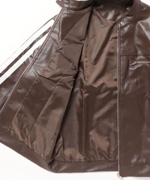 「almo」 ジップアップブルゾン FREE ブラウン レディース_画像3