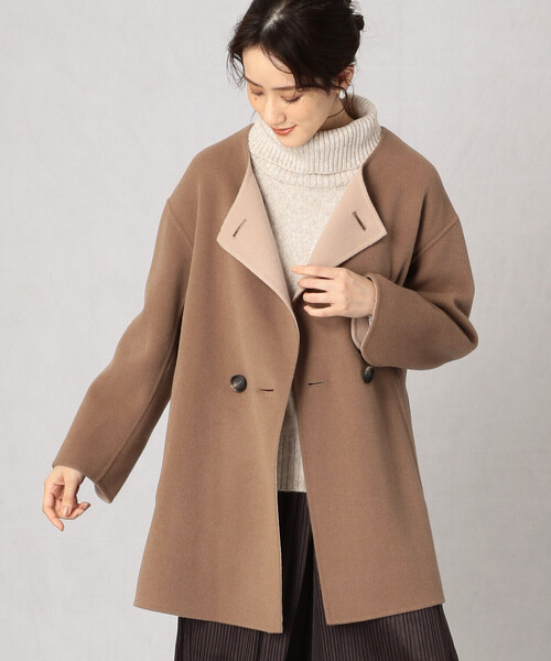 「Comme ca Mature」 ノーカラージャケット FREE ライトグレー レディース_画像5