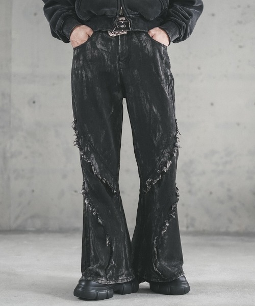 Shoowtime（ショウタイム） ジーンズ Fringe design flared denim