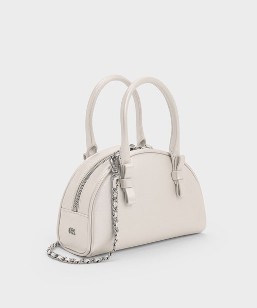 CHARLES ＆ KEITH トートバッグ サテン ハールムーンボウリング