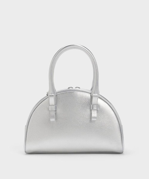 CHARLES&KEITH★Satin Half-Moon Bowling Bag ボーリング/送料込 CHARLES & KEITH トートバッグ サテン ハールムーンボウリング