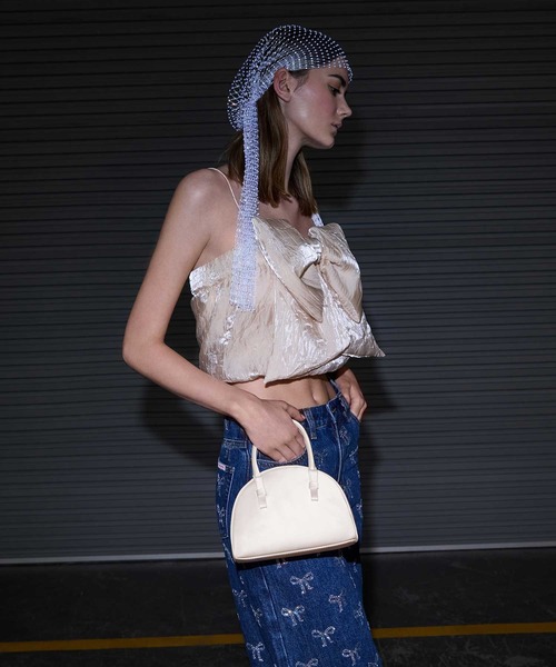 CHARLES ＆ KEITH トートバッグ サテン ハールムーンボウリング