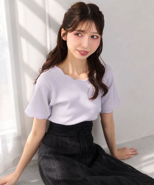 MAJESTIC LEGON（マジェスティックレゴン） tシャツ 半袖 スカラップ