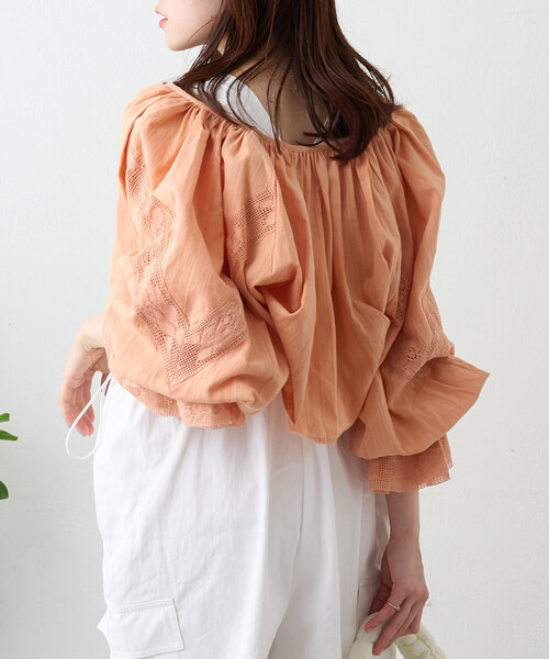 ブラウス シャツ ボレロレイヤードブラウス レディース w closet ブラウス シャツ レース使いボレロブラウス レディース