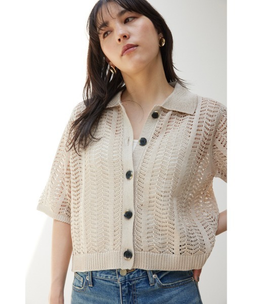 「crie conforto」 ニットカーディガン FREE ベージュ レディース_画像2