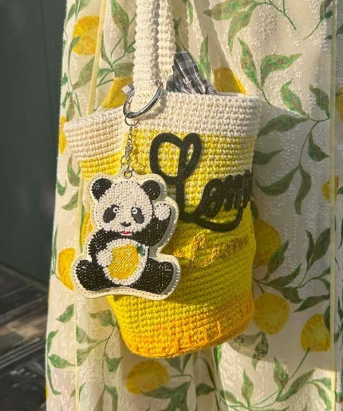 ケイタマルヤマKEITAMARUYAMA バケットバッグ パンダ PANDA Print TOTO BAG（トートバッグ）｜KEITA MARUYAMA（ケイタ