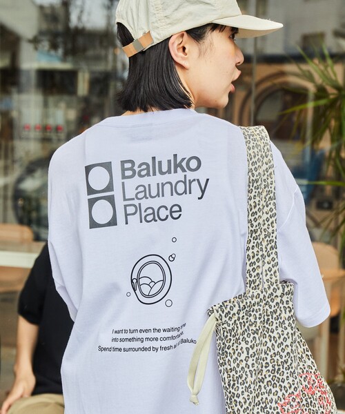 Hana様　新品　ballaholic バックプリント　 Tシャツ Lサイズ ◇水彩画風 フラワー バックプリントTシャツ◇[品番