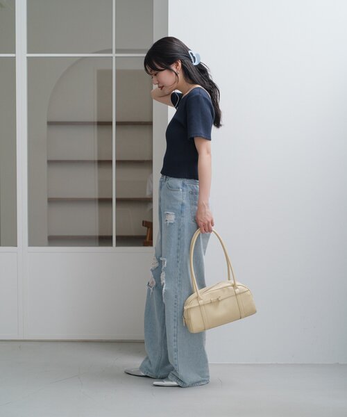 【Kastane】レースデニムパンツ Kastane ジーンズ デニム デニムパンツ 「高身長サイズ追加/低