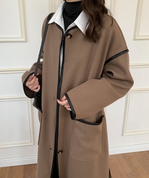 「ABITOKYO」 ノーカラーコート FREE モカ レディース_画像5