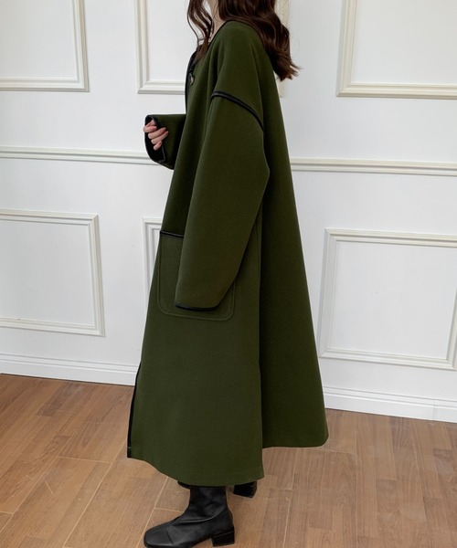 「ABITOKYO」 ノーカラーコート FREE モカ レディース_画像6