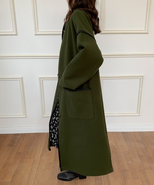 「ABITOKYO」 ノーカラーコート FREE モカ レディース_画像8