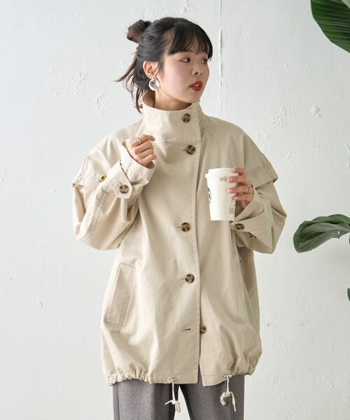 45rpm◇もめん布の後染コート/トレンチコート/--/コットン/BEG