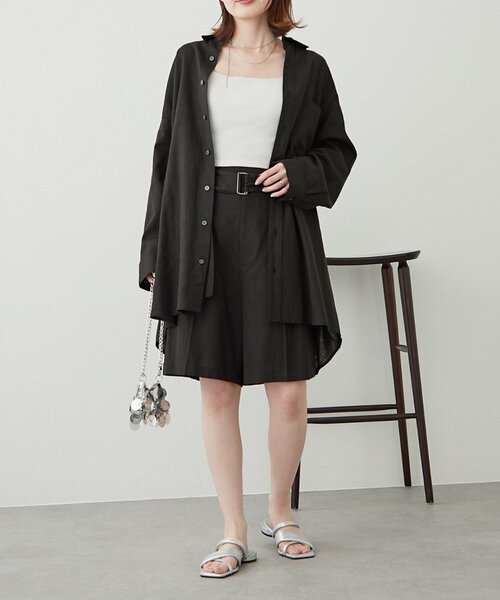ブラウス シャツ 「willow」リネン混チュニックシャツ レディース WILLOW ブラウス シャツ 「willow」リネン混チュニックシャツ