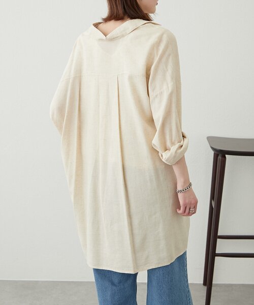 ブラウス シャツ 「willow」リネン混チュニックシャツ レディース WILLOW ブラウス シャツ 「willow」リネン混チュニックシャツ