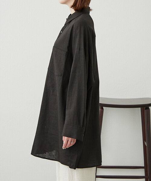 WILLOW ブラウス シャツ 「willow」リネン混チュニックシャツ