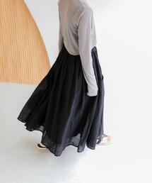 かぐれ　スカラップ刺繍ギャザースカート　ブラック　アーバンリサーチドアーズ かぐれ スカラップ刺繍ギャザースカート ブラック アーバンリサーチ
