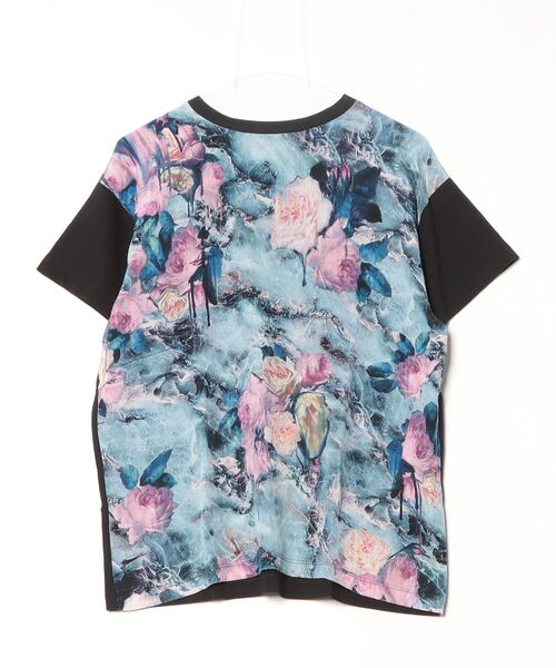 「MSGM」 花柄半袖カットソー S ブルー レディース
