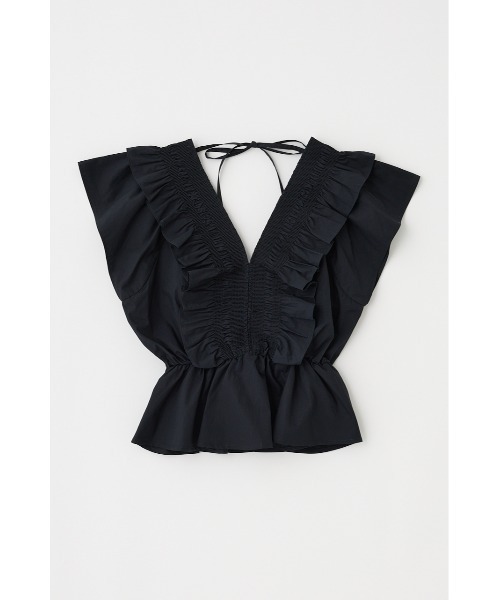 MOUSSY ブラウス シャツ SHIRRING RUFFLE PEPLUM トップス