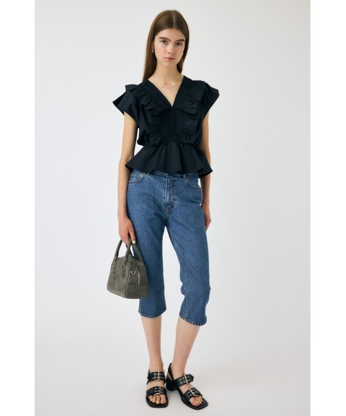 ブラウス シャツ SHIRRING RUFFLE PEPLUM トップス レディース MOUSSY ブラウス シャツ SHIRRING RUFFLE PEPLUM トップス